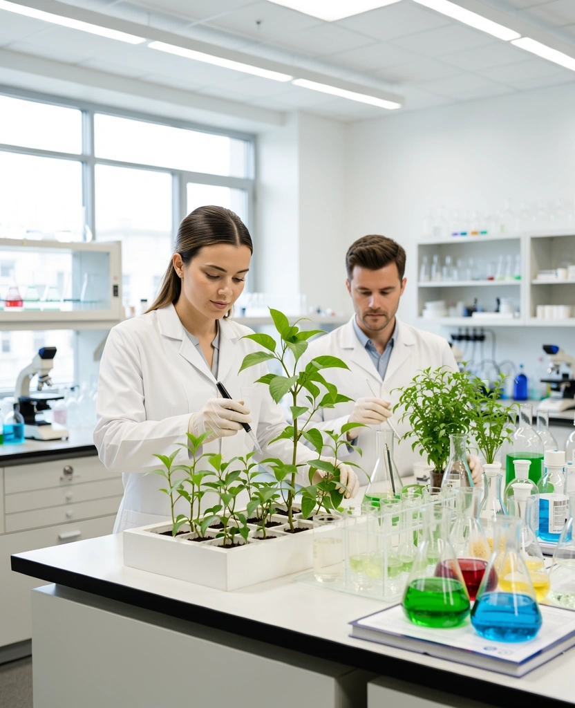 Botanical research in laboratory